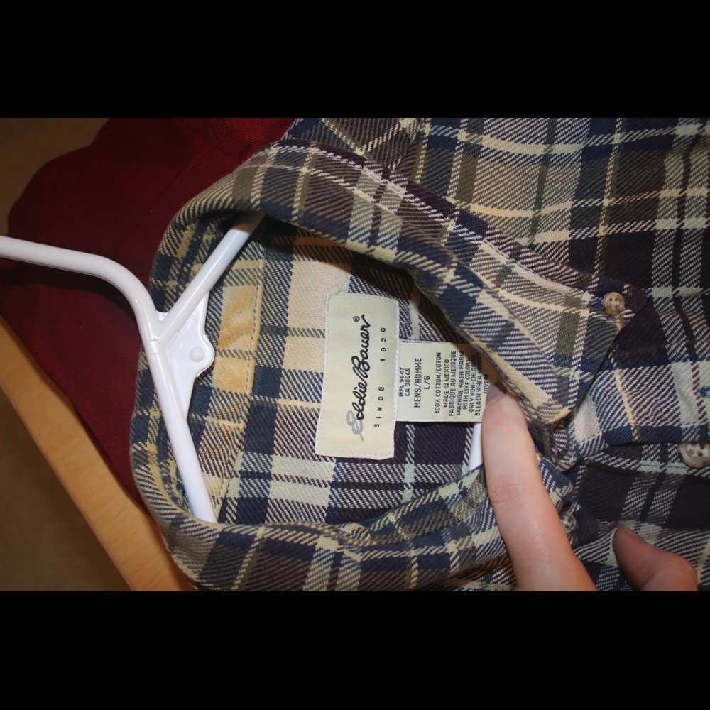 Eddie Bauer Men’s Large Flannel Shirt 100% Cotton